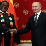 Russian President Vladimir Putin with his Zimbabwean counterpart President Emmerson Mnangagwa